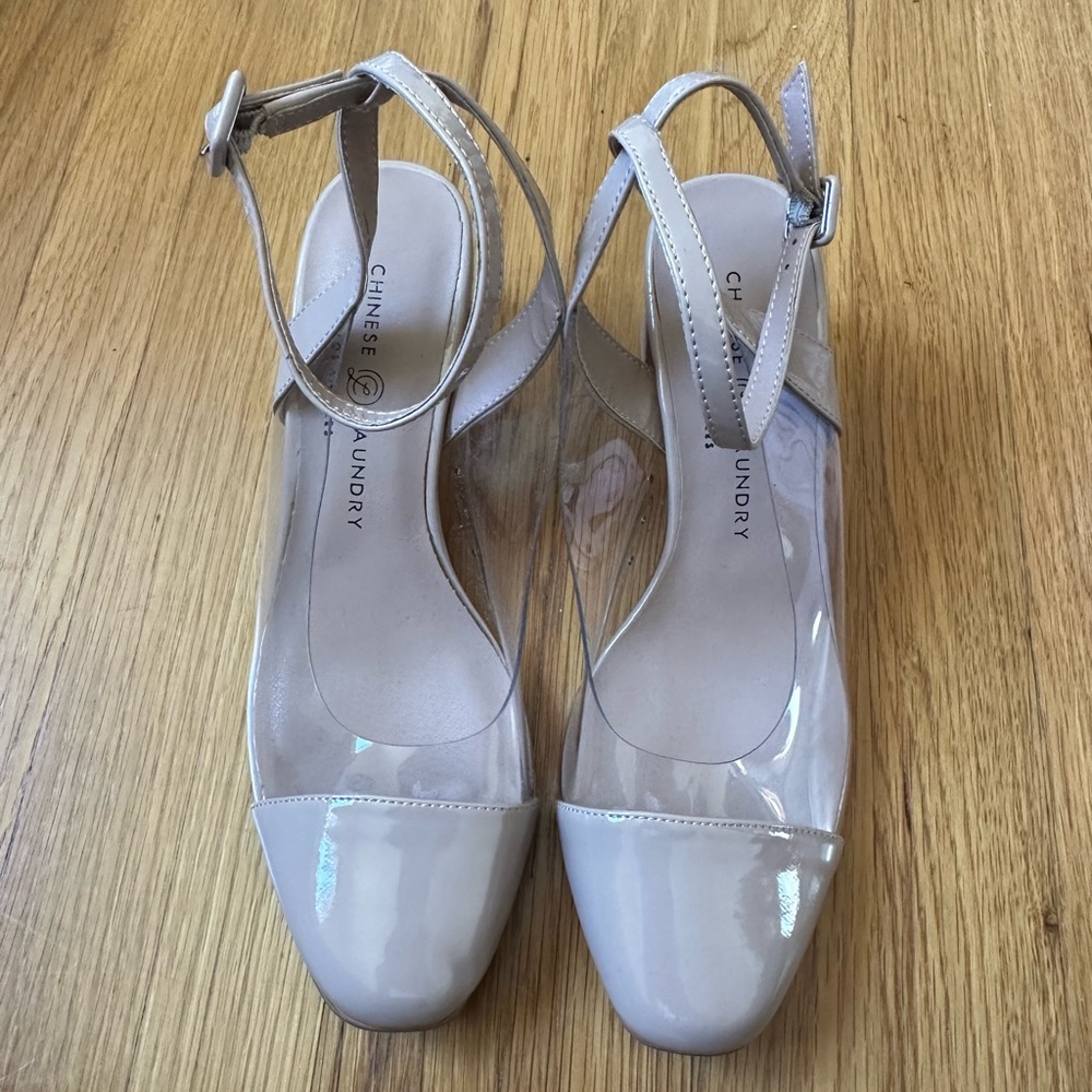 Chinese Laundry - nude / clear heels